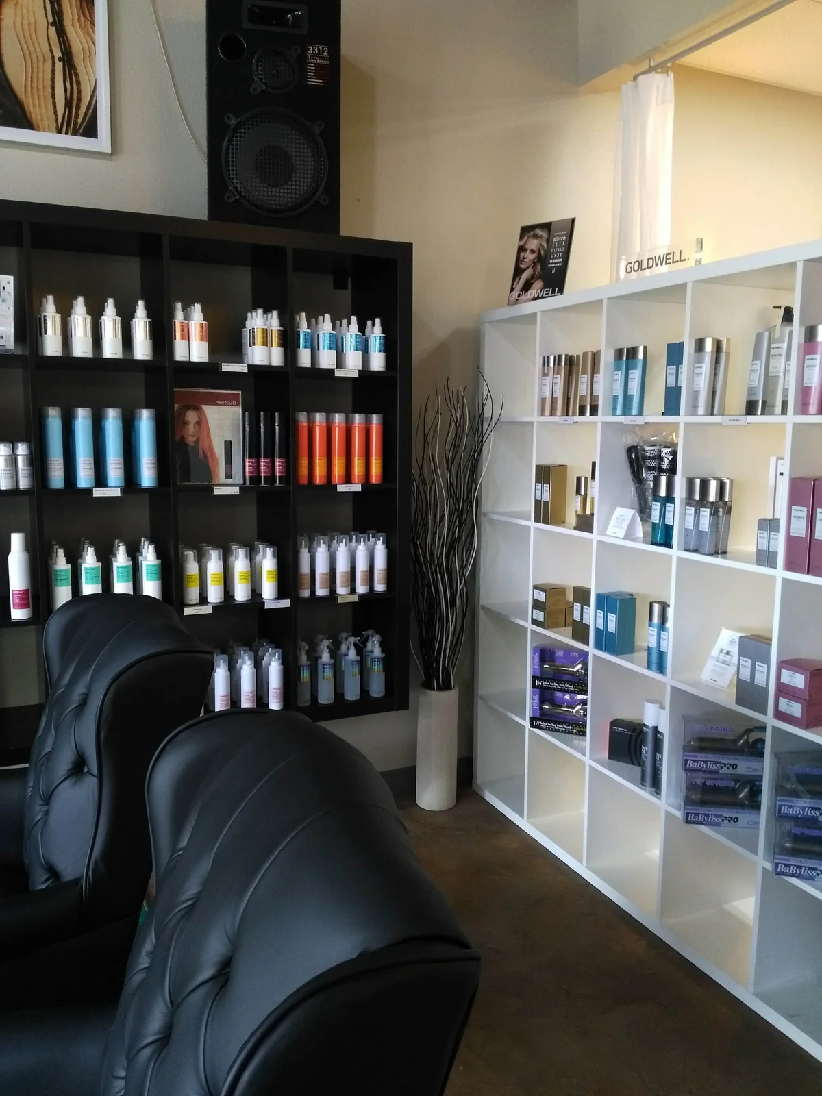 Product shelving and chairs